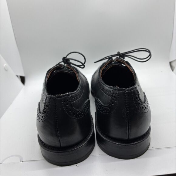 10.5 ALLEN EDMONDS SANFORD Men's Cap Toe Shoes Derby Black Leather - Picture 6 of 13